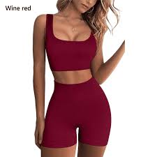 2 PCS Women's Seamless Yoga Set Sexy Sport Bra High Waist Sports Shorts Gym Fitness Sleeveless Workout Suit Sporstwear